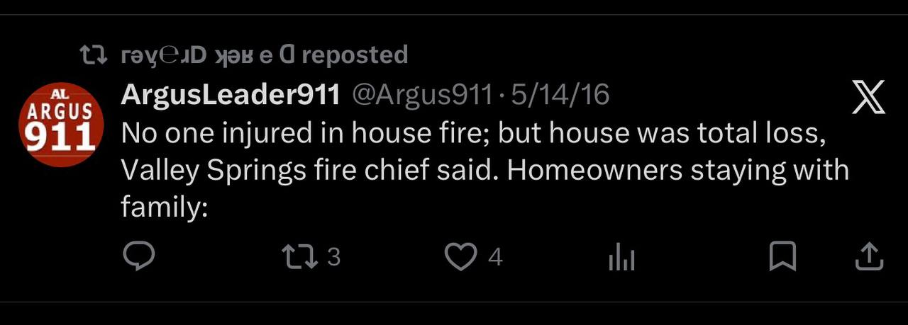 Argus Leader report on Valley Springs house fire, May 2016