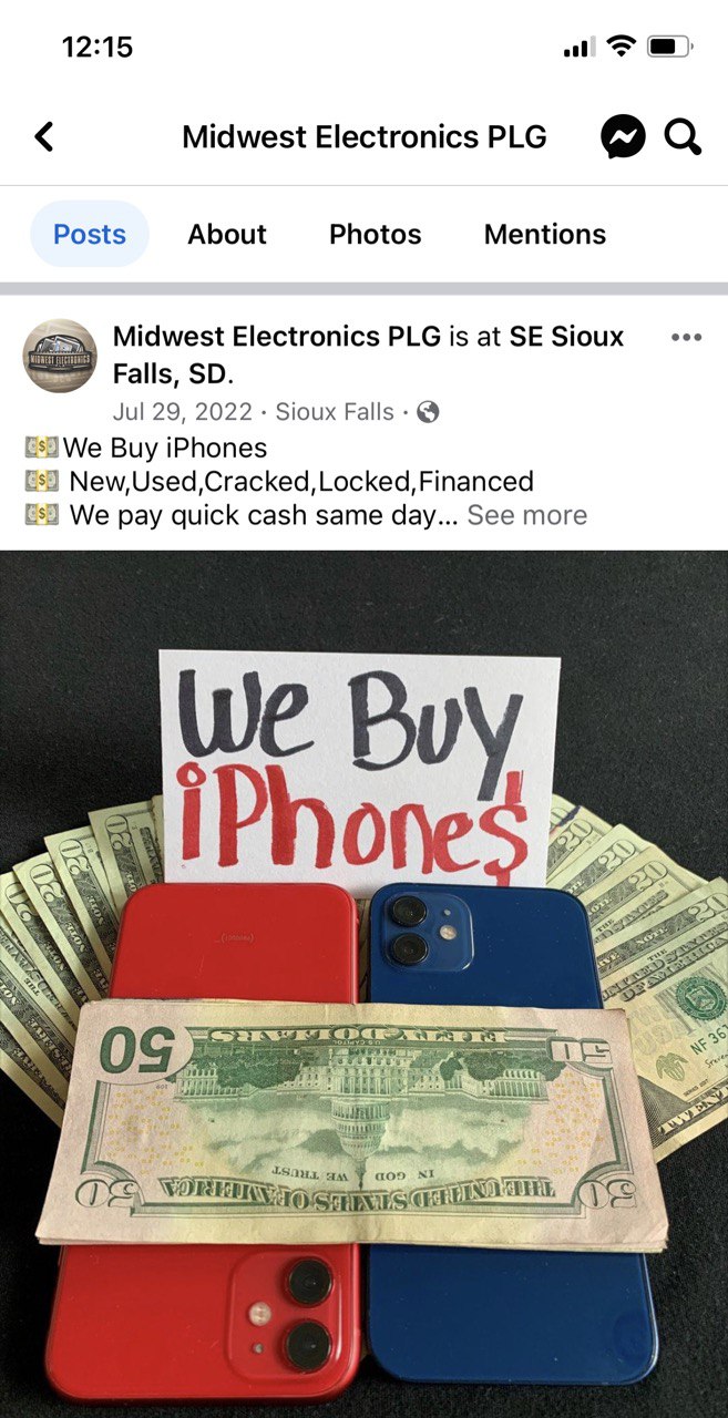 We Buy iPhones advertisement used in phone theft and resale scheme
